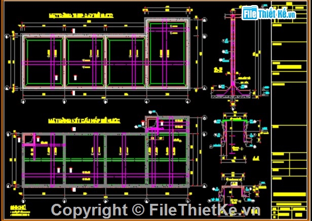 bể nước,thiết kế bể nước,bể nước chữa cháy,bể nước 220m3,bản vẽ bể nước